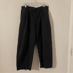 Marine Layer Pants Mens Large Black Baggy Cropped Pull On Elastic Waist